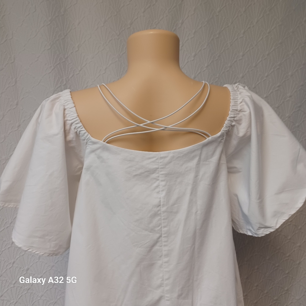 a.peach Women Dress Mini Size M White Off-Shoulder Dress - Picture 8 of 14
